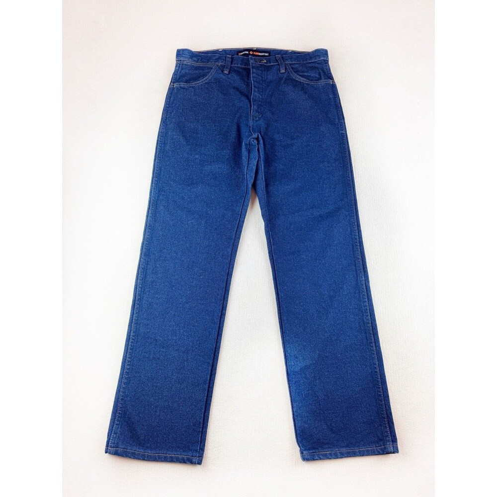 Wrangler FR Flame Resistant Original Fit Denim Jean Blue Mens 32 X 30 FR13MWZ